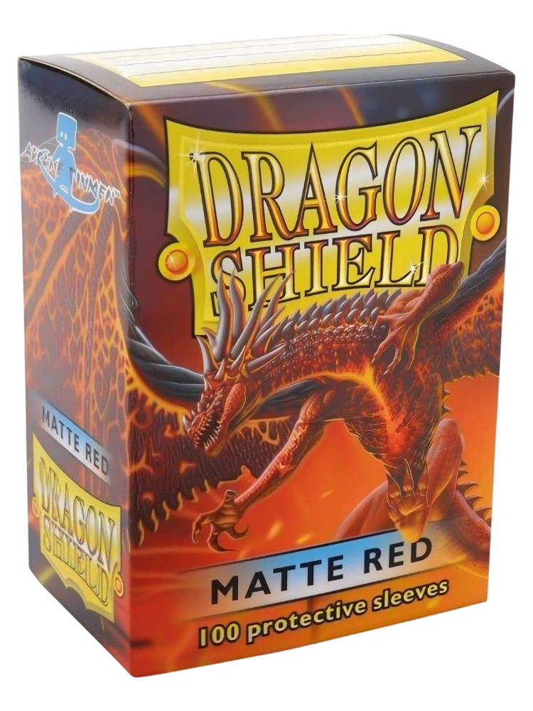 猩红色正面 Dragon Shield Sleeves MATTE Red 100PCS - Image 1