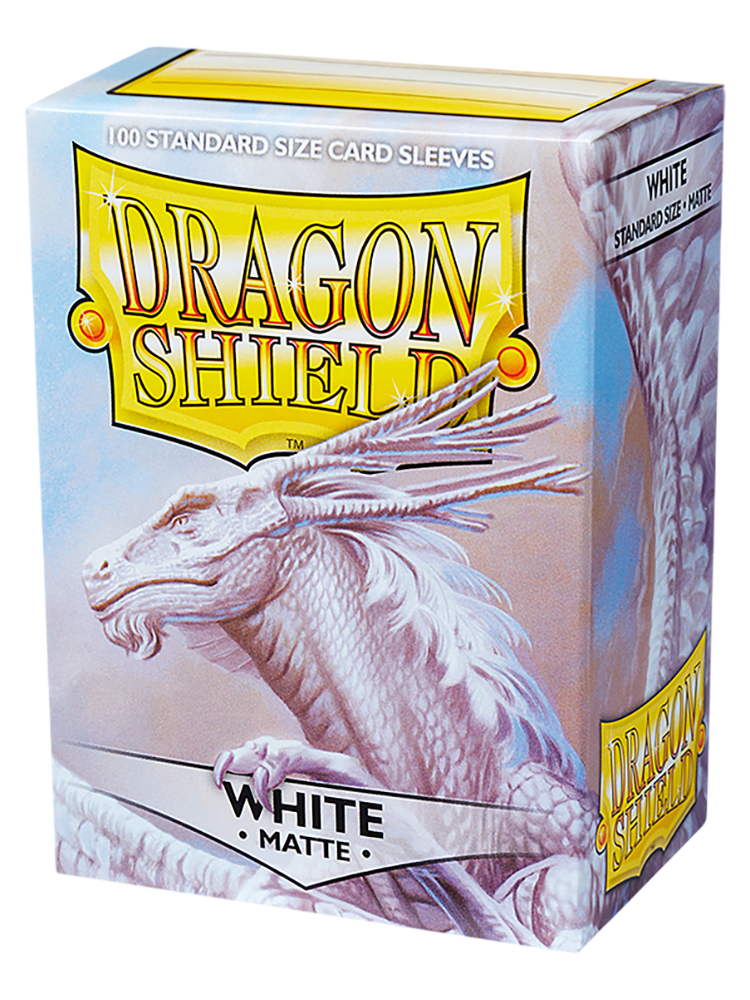 白色正面 Dragon Shield Sleeves Matte White 100PCS - Image 1