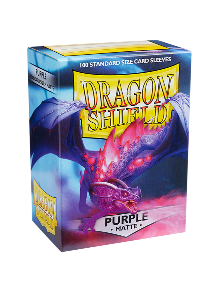 紫色正面 Dragon Shield Sleeves MATTE Purple 100PCS - Image 1