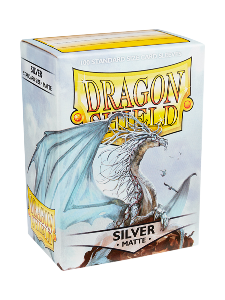 银色正面 Dragon Shield Sleeves MATTE Silver 100PCS - Image 1