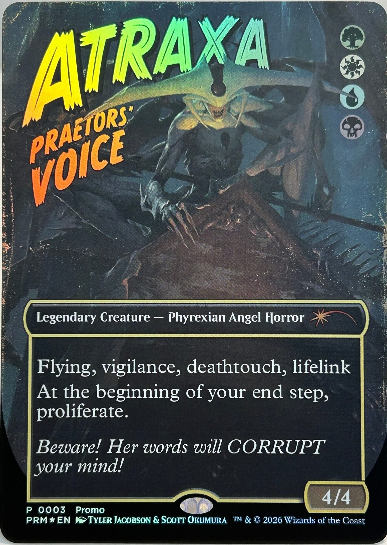 Atraxa, Praetors Voice PRM #0003 foil Atraxa, Praetors' Voice PRM #0003 foil - Image 1