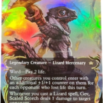 raised  Gev, Scaled Scorch #349 (raised foil) [Bloomburrow (BLB)]-EN foil