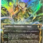 raised  Nissa, Who Shakes the World #96 (raised foil) [Bloomburrow Commander (BLC)]-EN foil